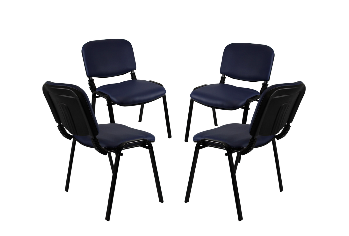 Meta Furniture Leather Stacking Chair with Padded Seat