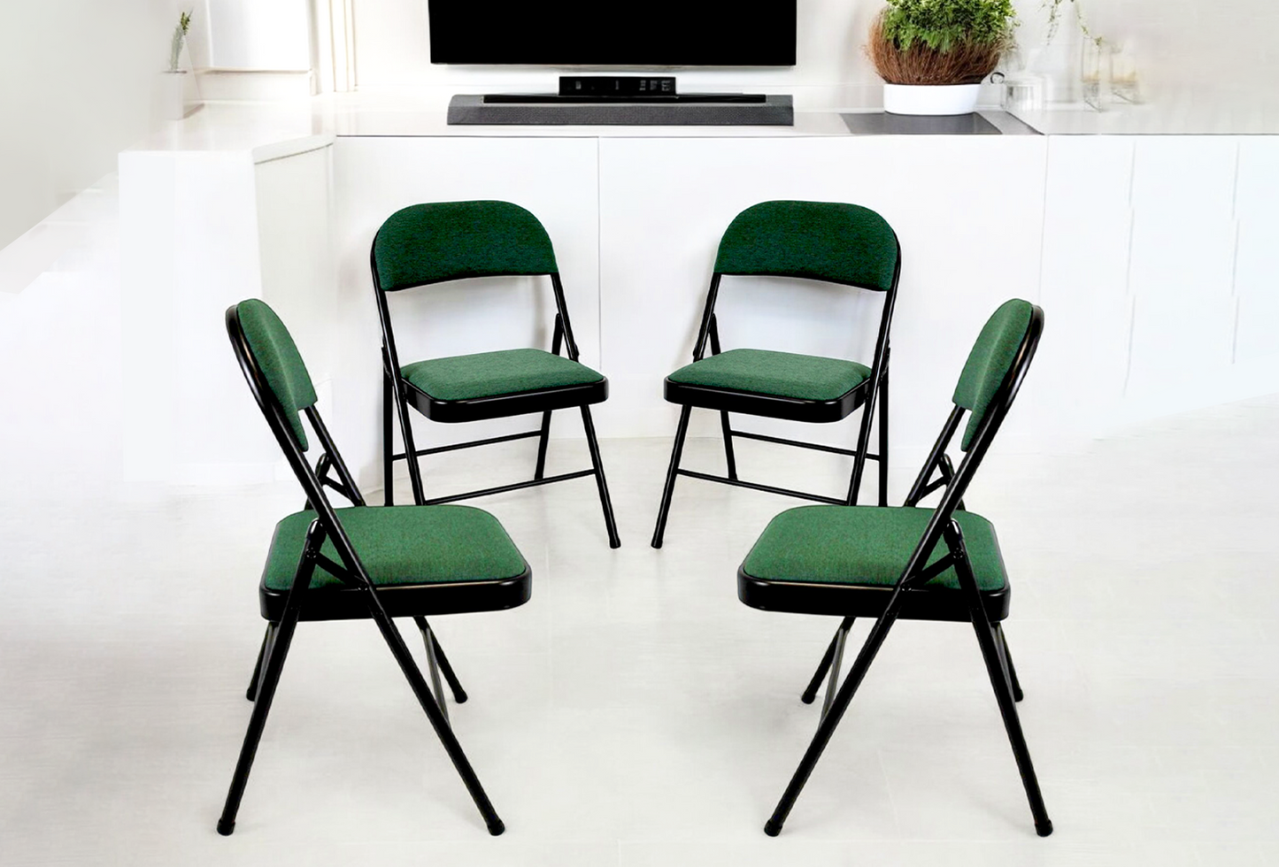 Meta Furniture Fabric Folding Chair with Comfort Cushion