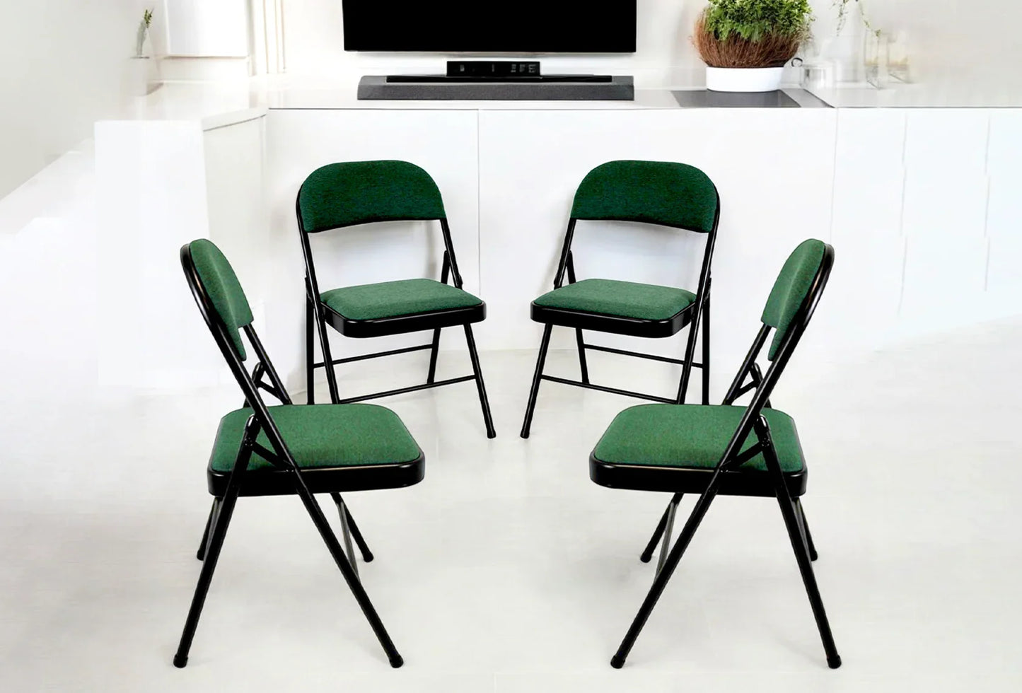 Meta Furniture Fabric Folding Chair with Comfort Cushion