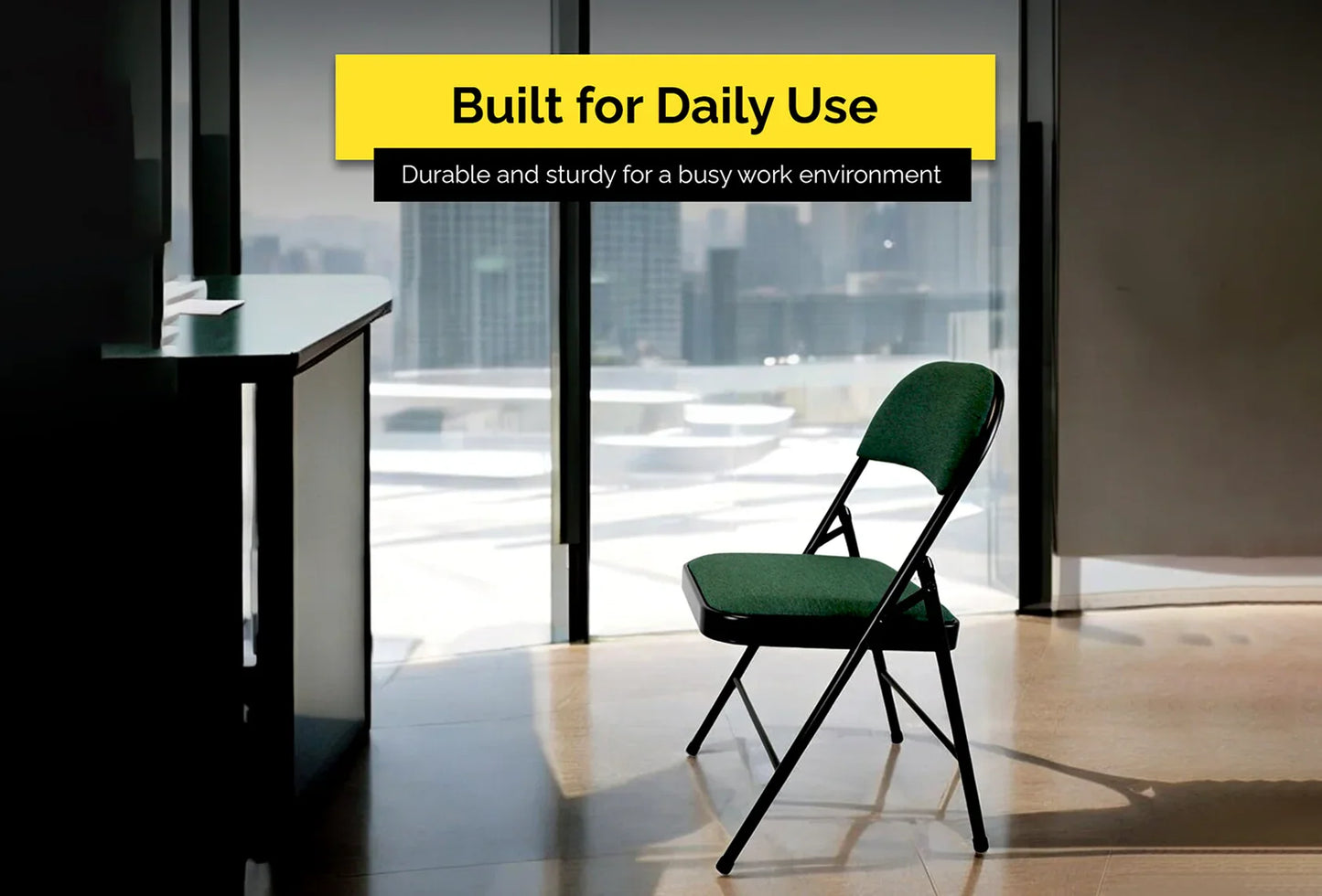 Meta Furniture Fabric Folding Chair with Comfort Cushion