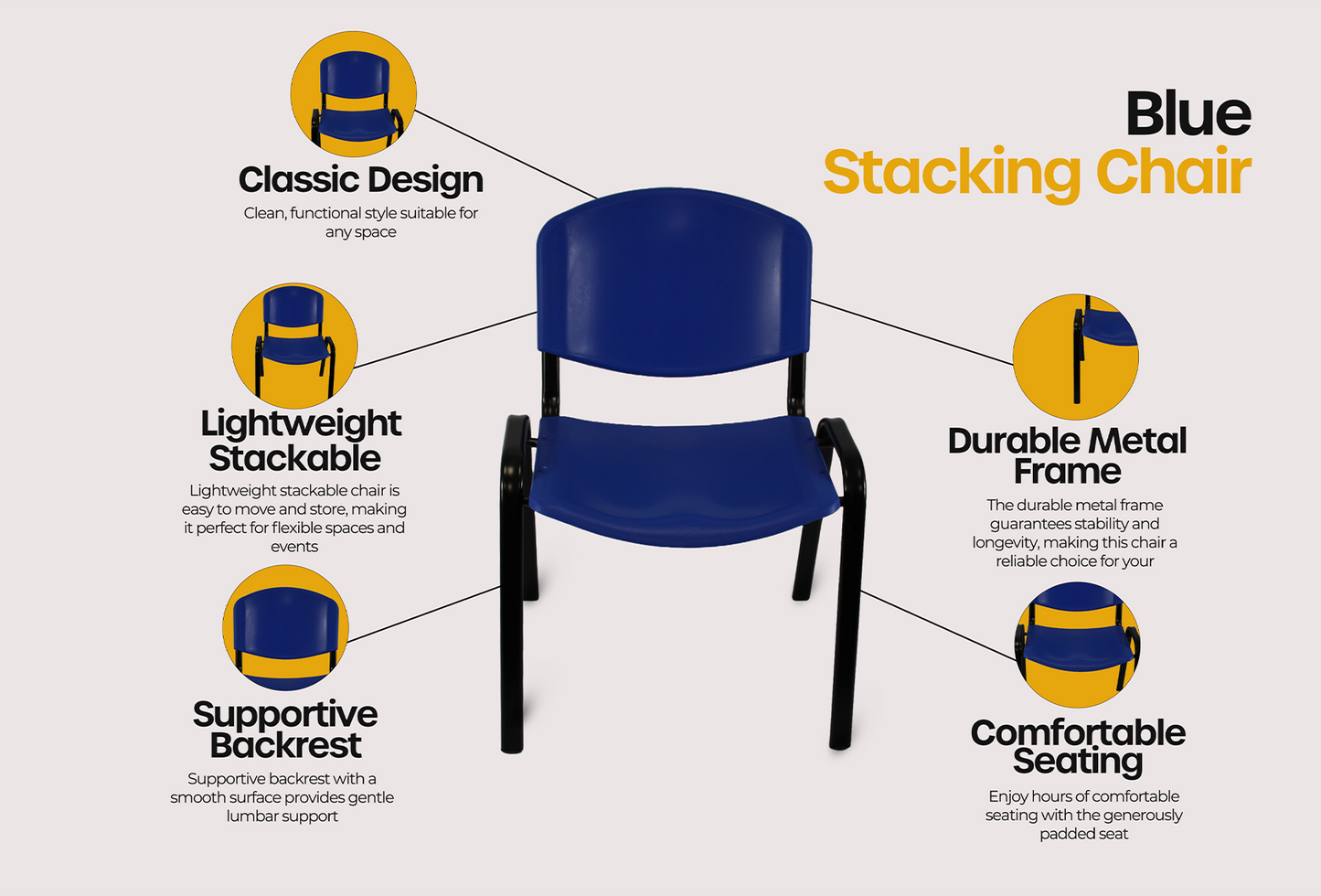 Meta Furniture Plastic Stacking Chair for Office