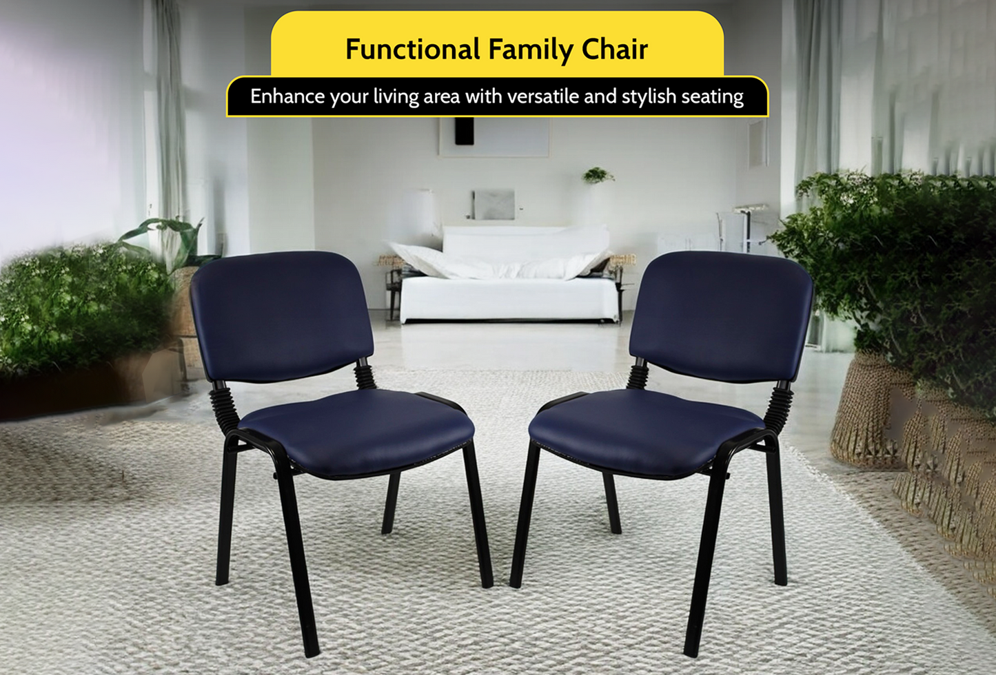 Meta Furniture Leather Stacking Chair with Padded Seat