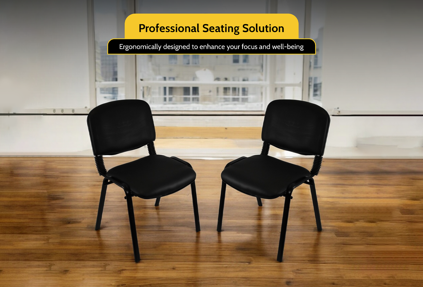 Meta Furniture Leather Stacking Chair with Padded Seat