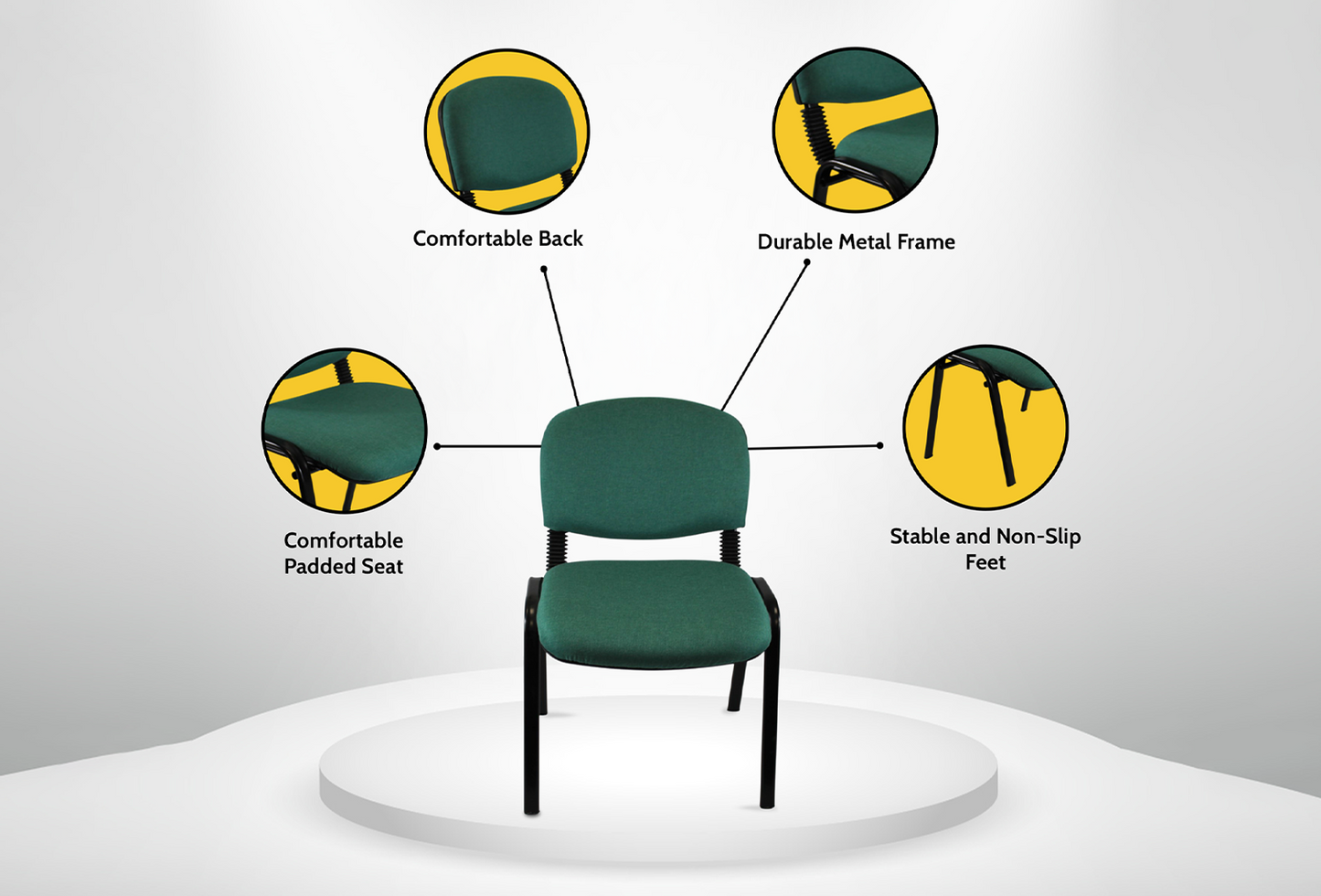 Meta Furniture Fabric Stacking Chair - Comfortable & Durable