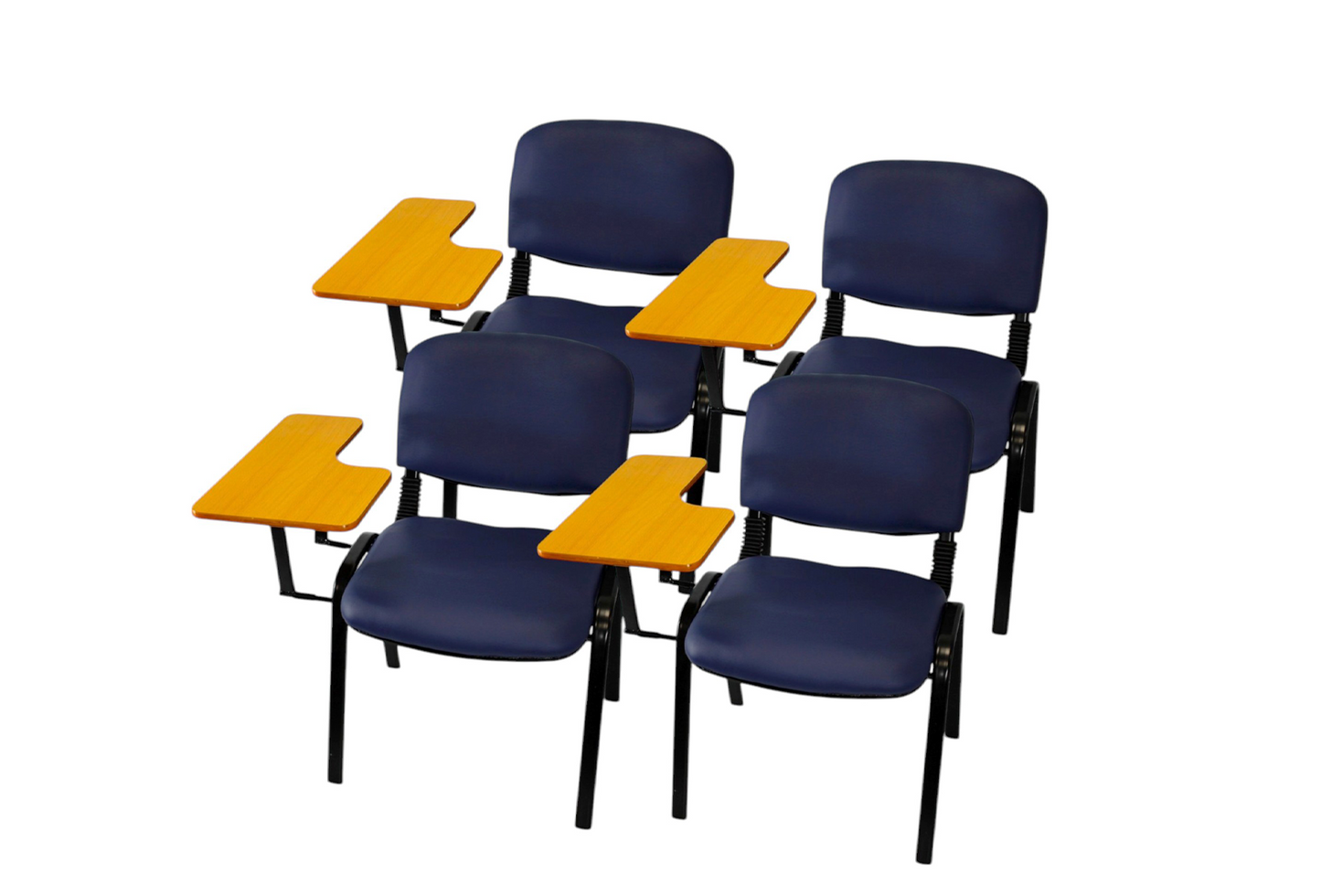 Meta Furniture Leather Stacking Chair With Tablet Desk