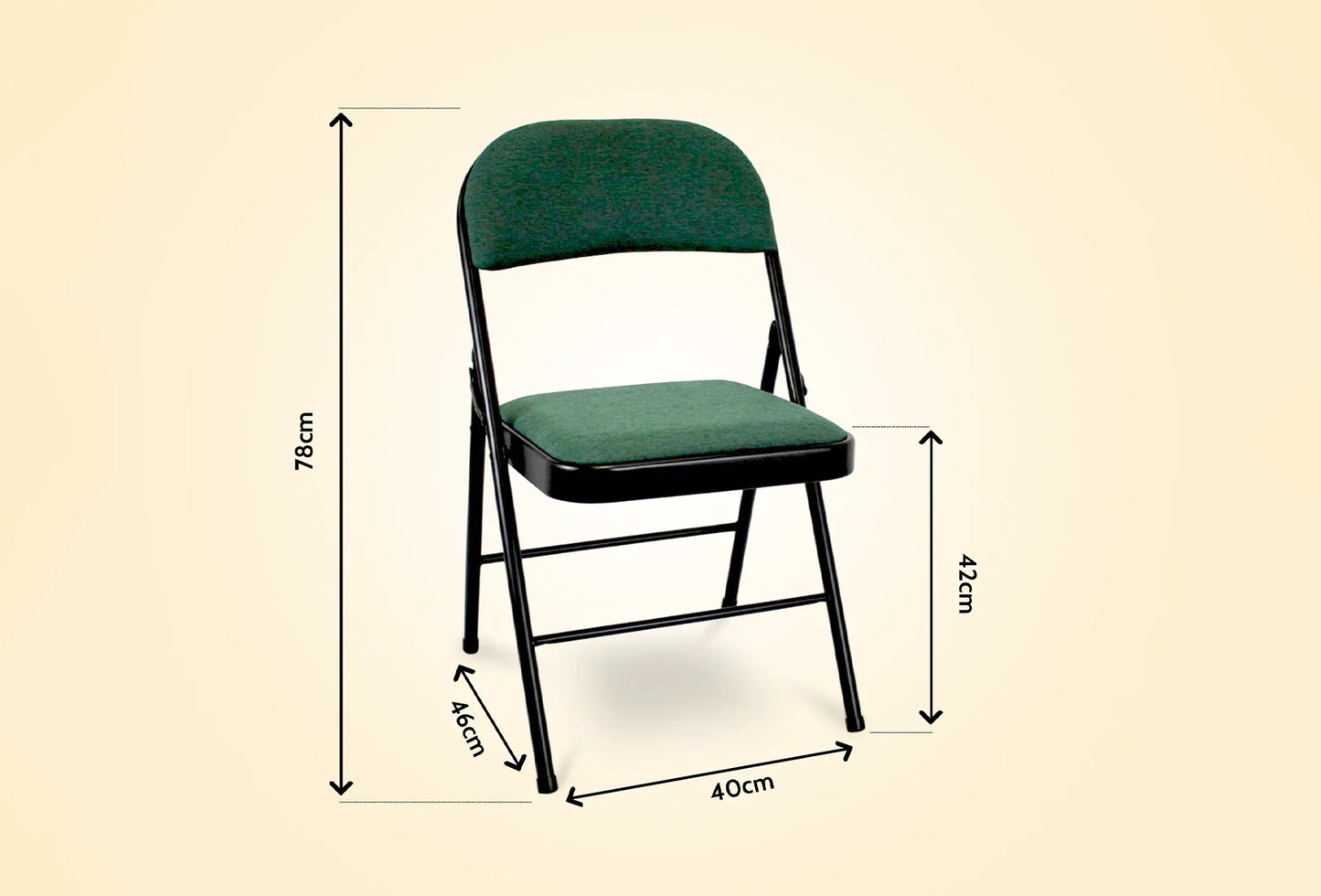 Meta Furniture Fabric Folding Chair with Comfort Cushion