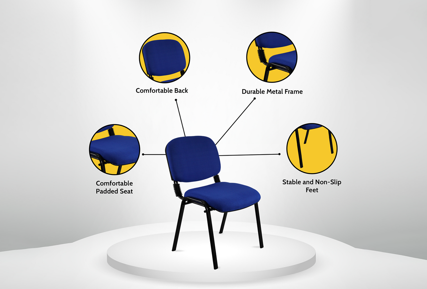 Meta Furniture Fabric Stacking Chair - Comfortable & Durable