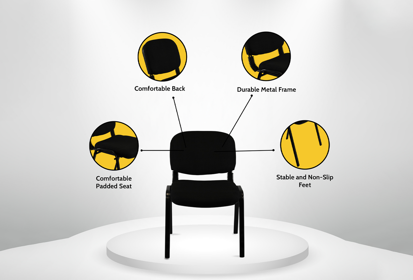 Meta Furniture Fabric Stacking Chair - Comfortable & Durable