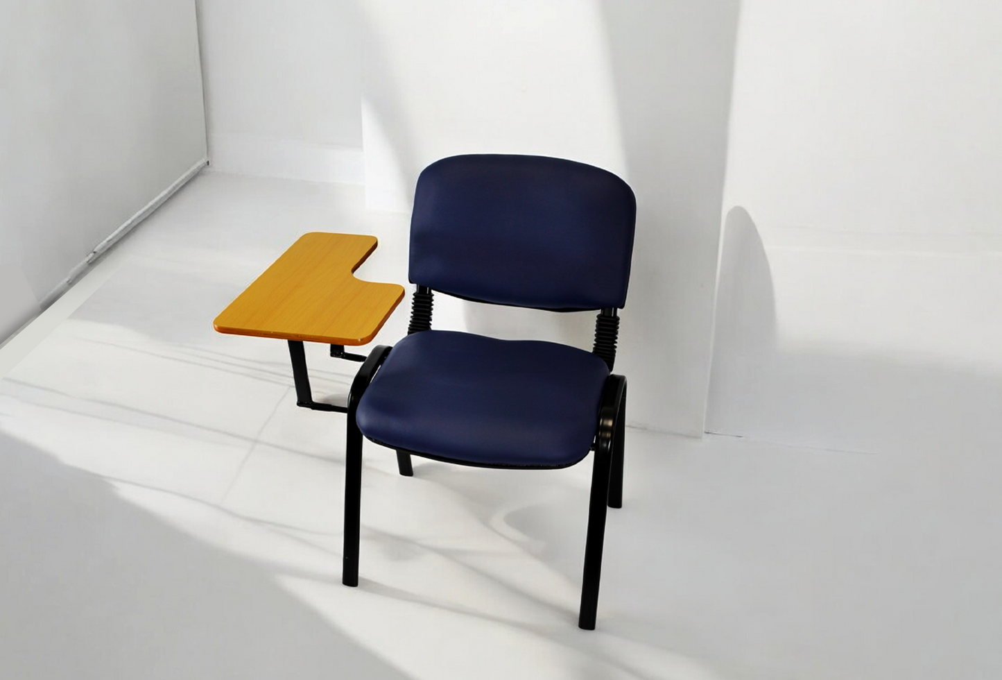 Meta Furniture Leather Stacking Chair With Tablet Desk