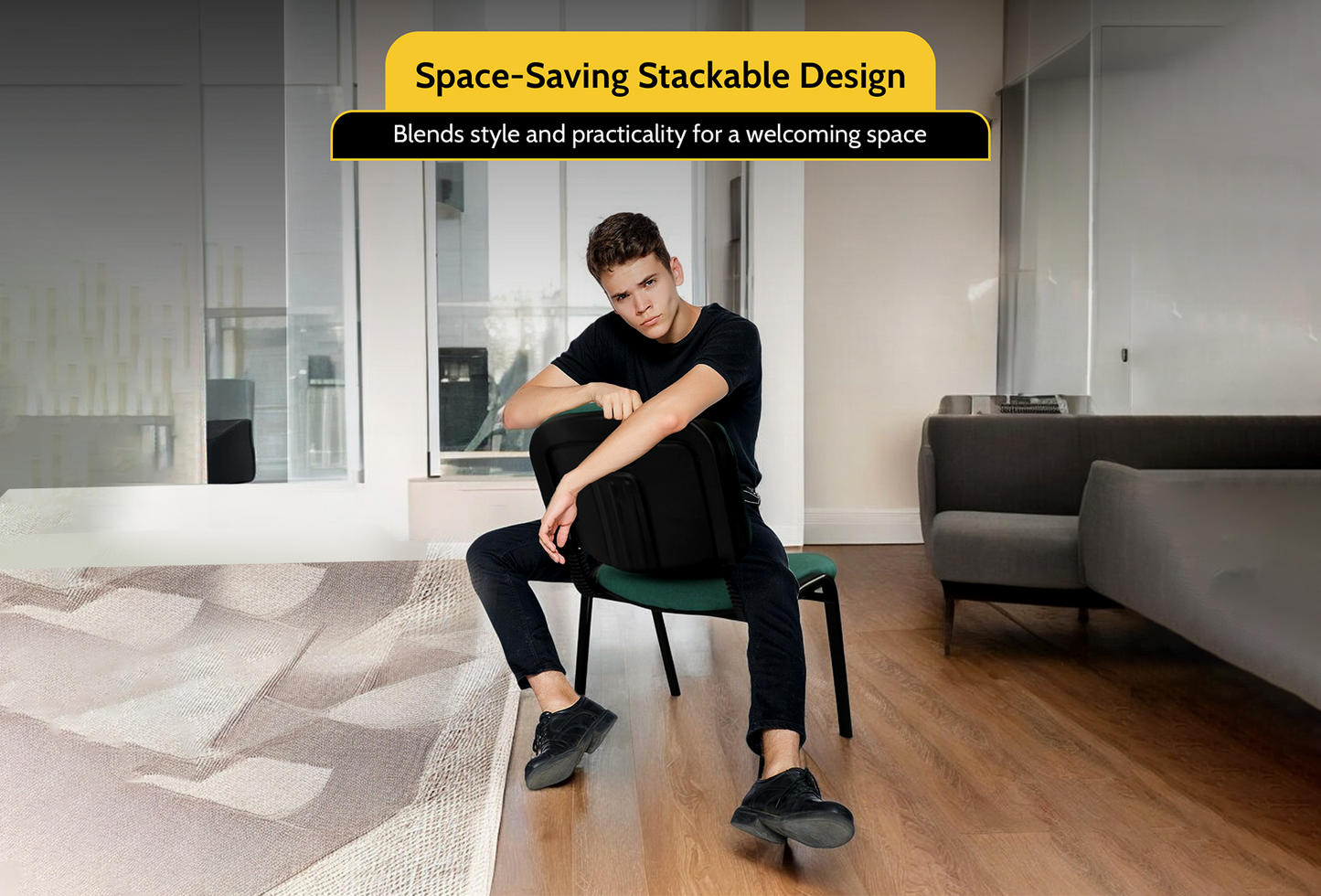 Meta Furniture Fabric Stacking Chair - Comfortable & Durable