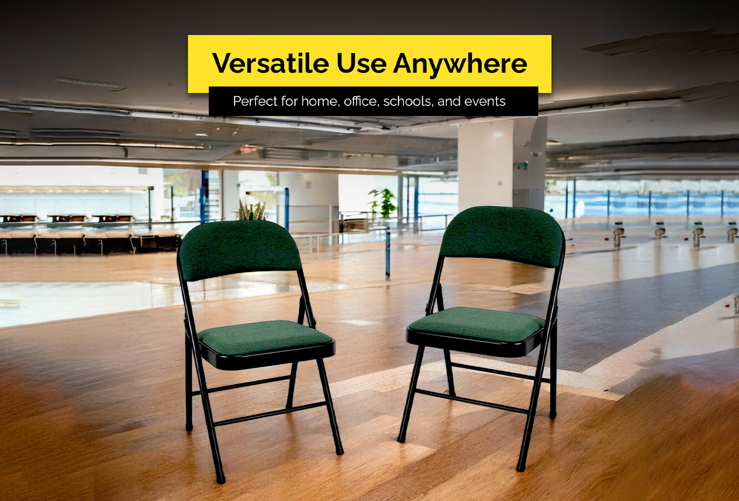 Meta Furniture Fabric Folding Chair with Comfort Cushion