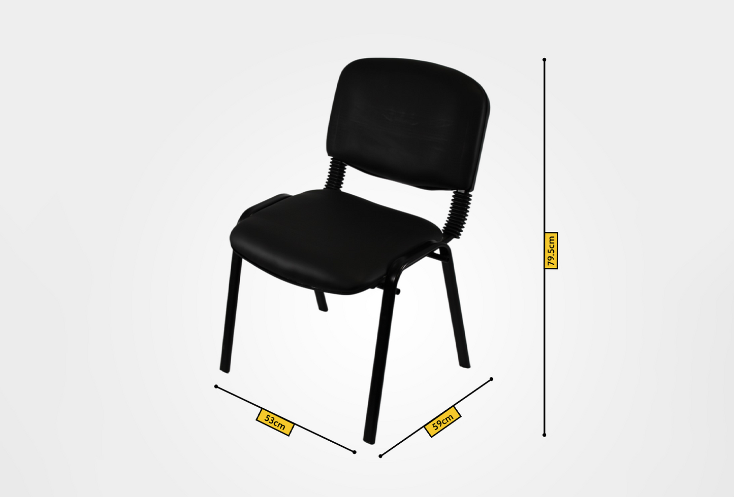 Meta Furniture Leather Stacking Chair with Padded Seat