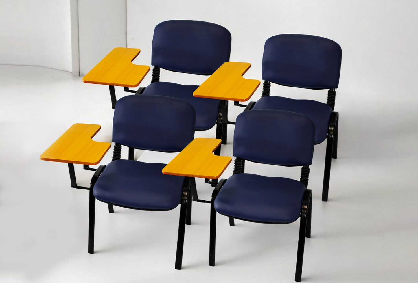 Meta Furniture Leather Stacking Chair With Tablet Desk