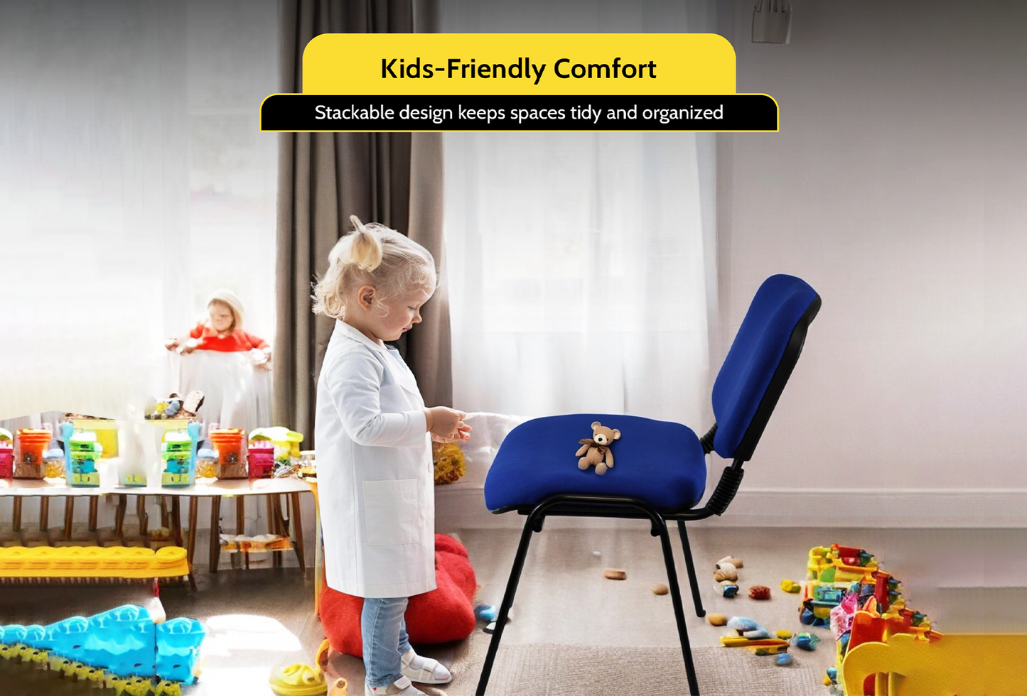 Meta Furniture Fabric Stacking Chair - Comfortable & Durable