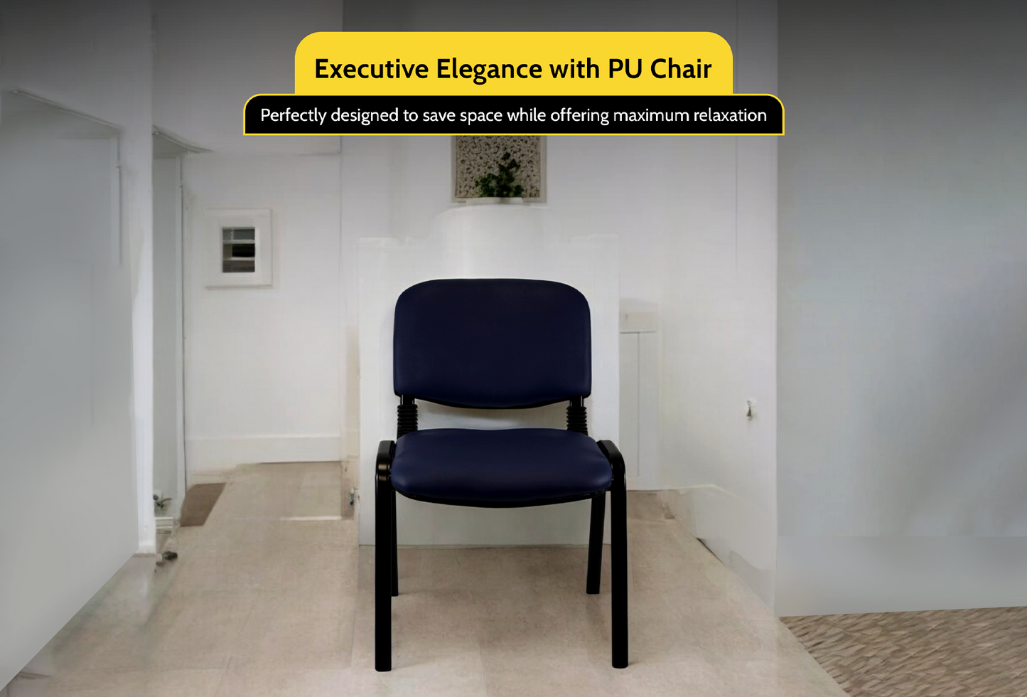 Meta Furniture Leather Stacking Chair with Padded Seat