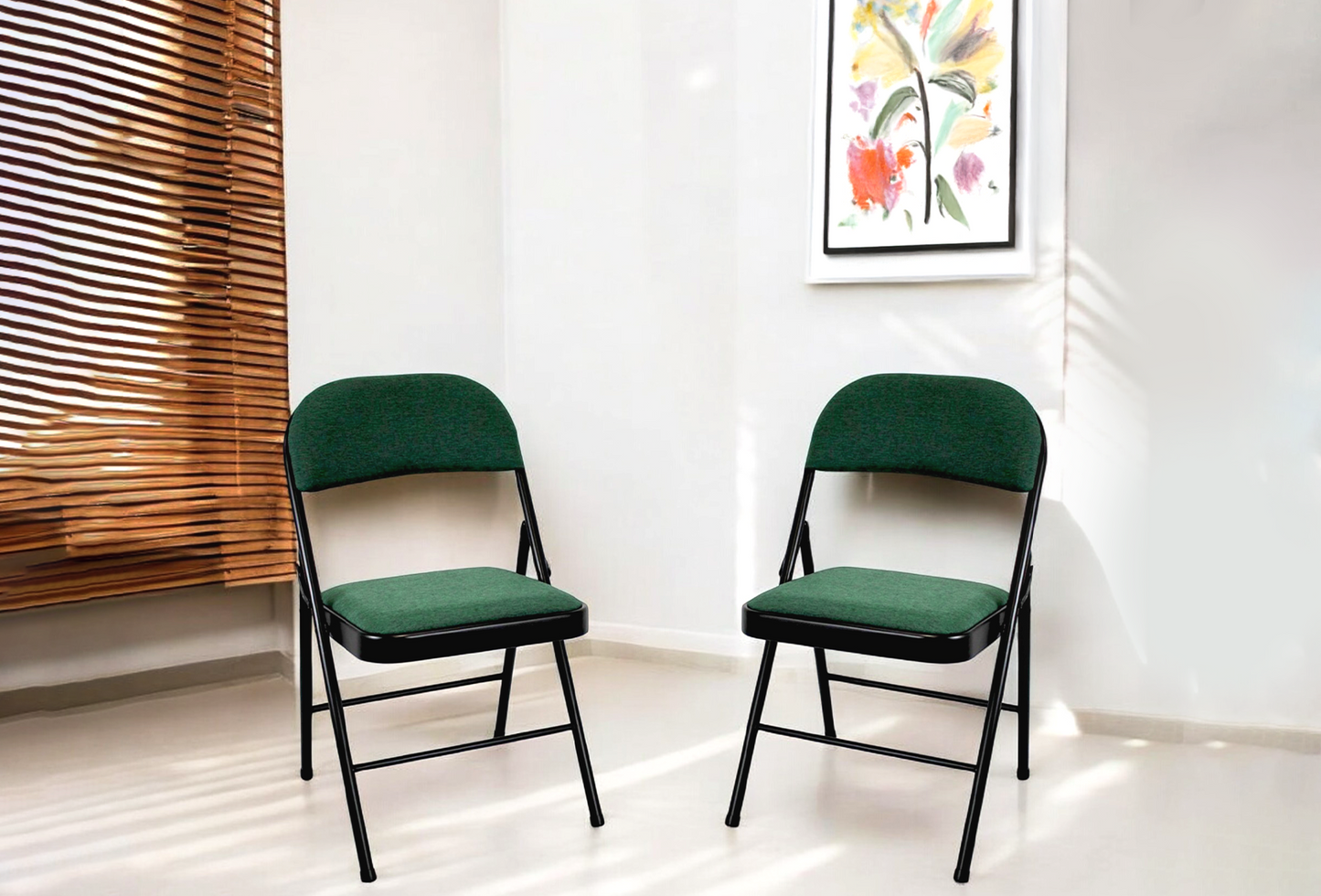 Meta Furniture Fabric Folding Chair with Comfort Cushion