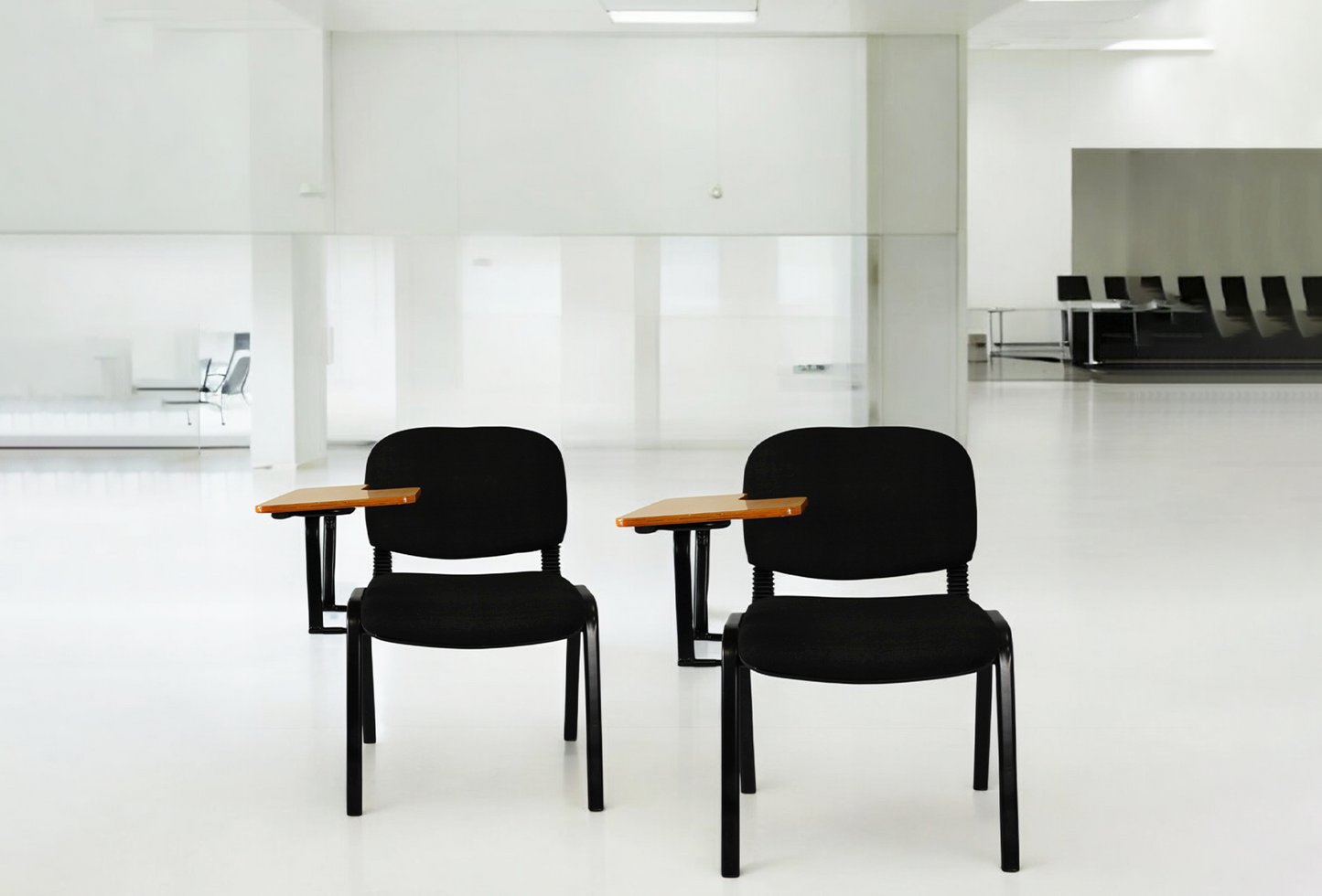 Meta Furniture Leather Stacking Chair With Tablet Desk