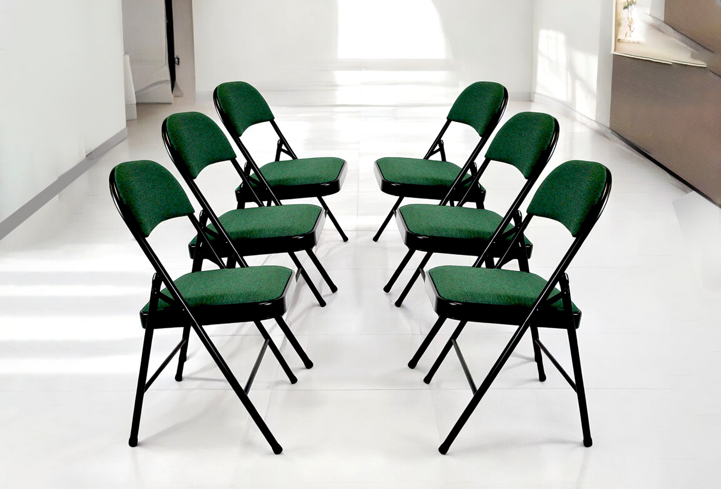 Meta Furniture Fabric Folding Chair with Comfort Cushion