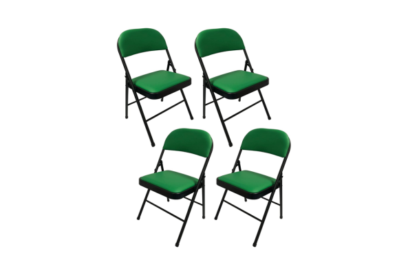 Leather Folding Chair with Padded Seat | Meta Furniture