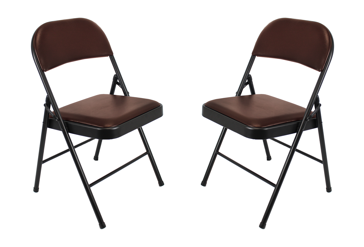 Meta Furniture Leather Folding Chair with Padded Seat