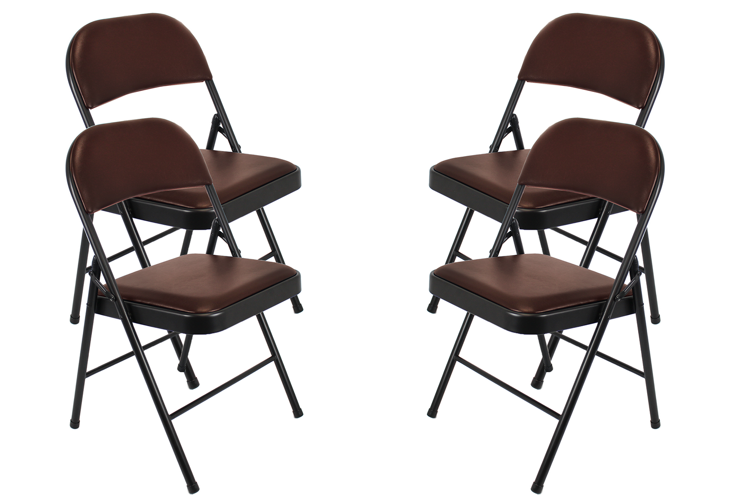 Meta Furniture Leather Folding Chair with Padded Seat