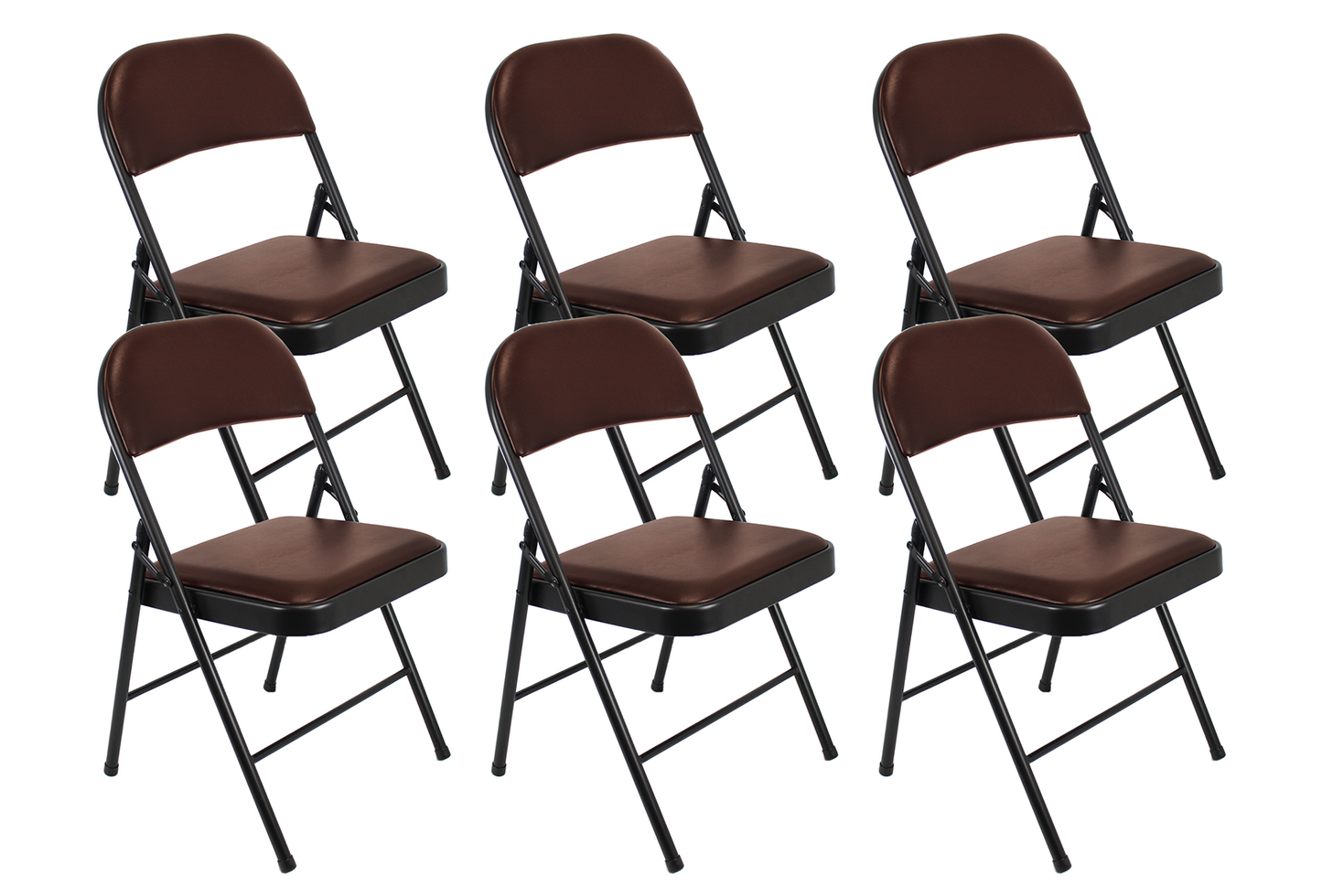Meta Furniture Leather Folding Chair with Padded Seat