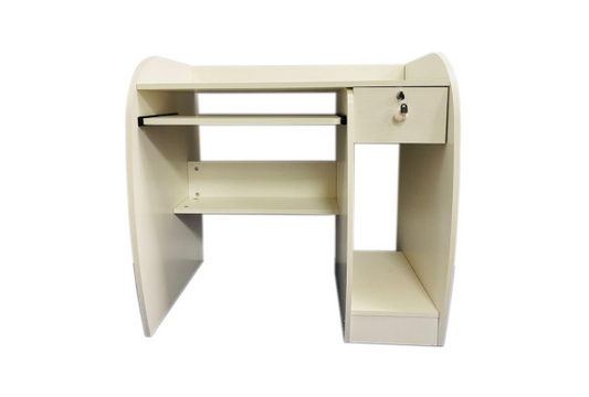 Meta Furniture beige computer table with drawer and keyboard tray for home office setup