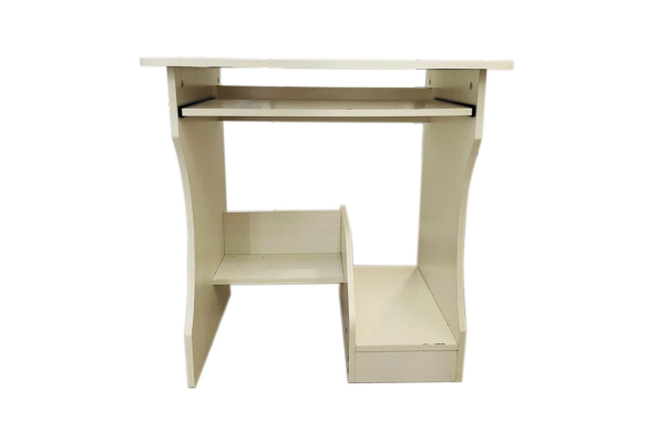 Meta Furniture beige computer table with slide and storage compartments for home office