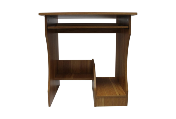 Meta Furniture wooden computer table with slide keyboard tray and open storage shelves