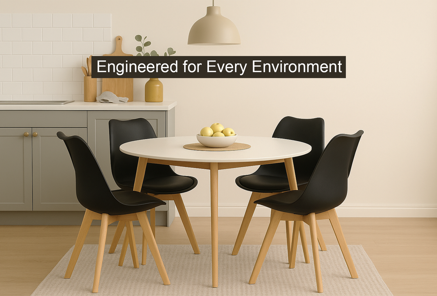 Meta Furniture Modern Dining Chair with Wood Legs