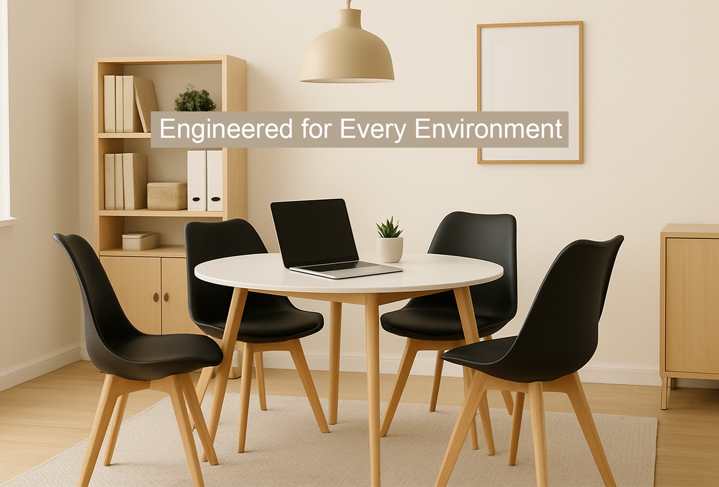 Meta Furniture Modern Dining Chair with Wood Legs