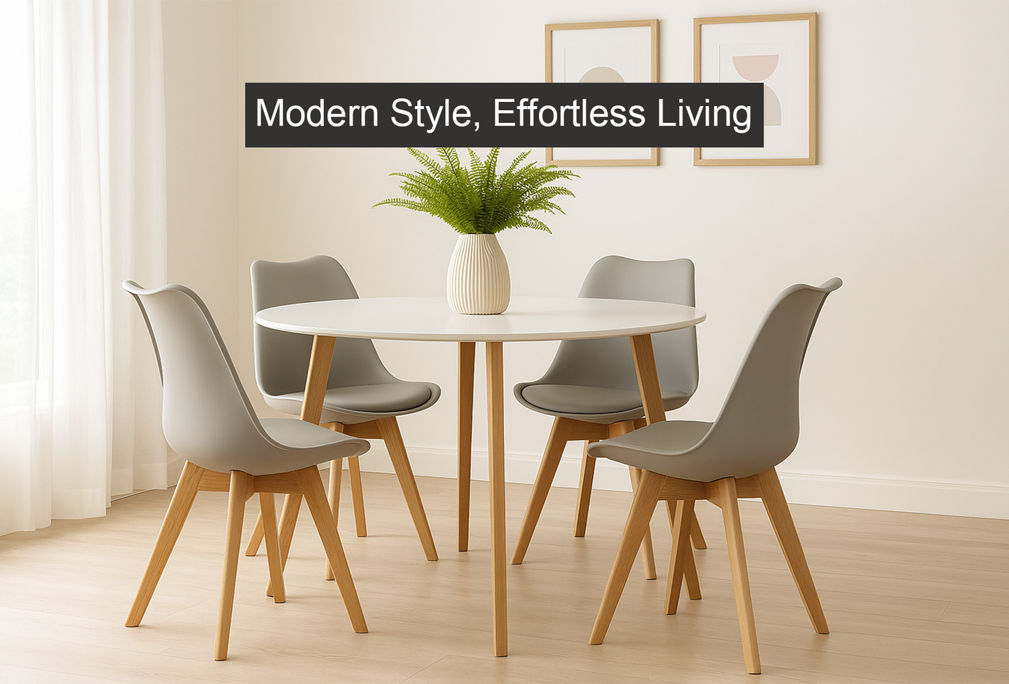 Meta Furniture Modern Dining Chair with Wood Legs
