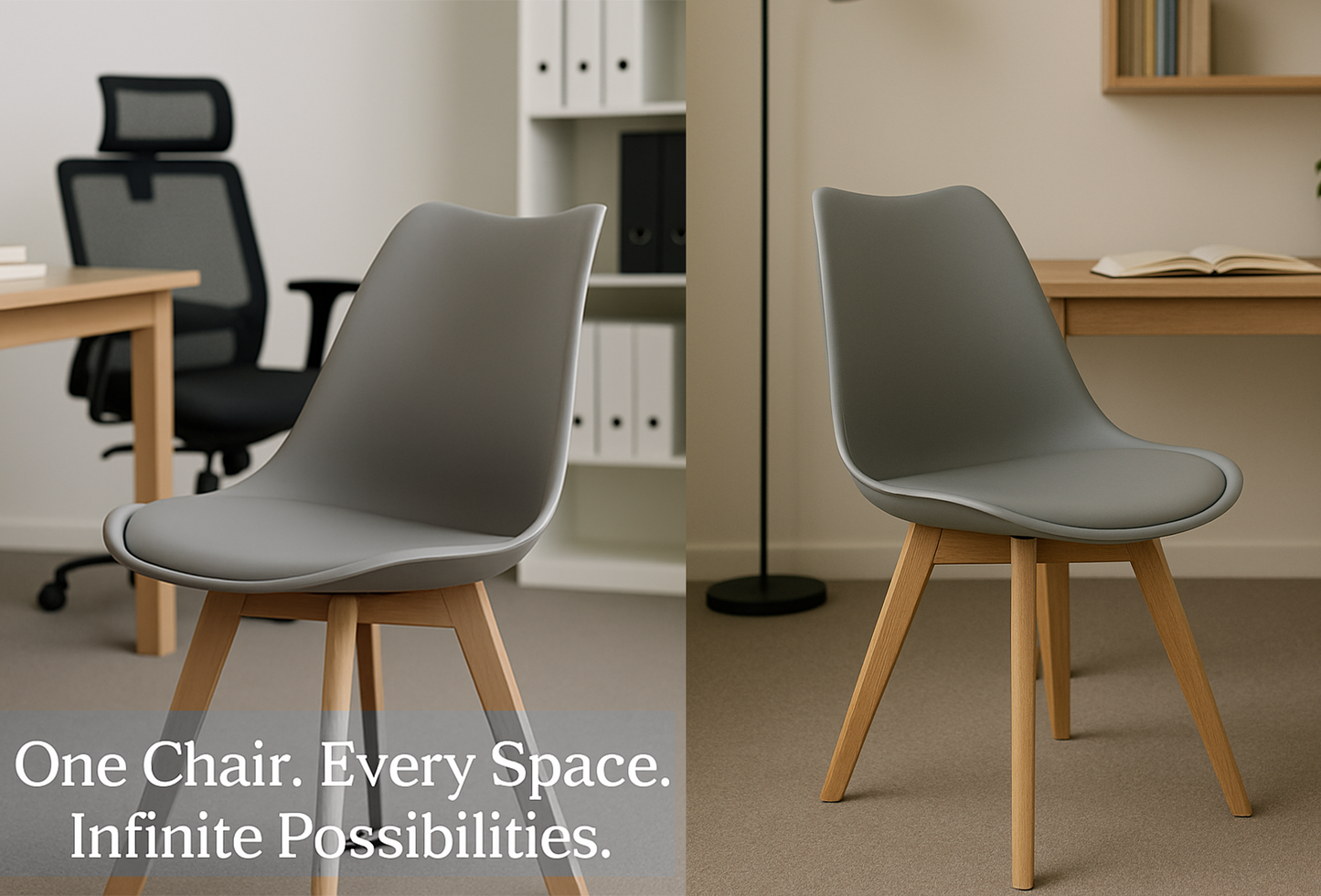 Meta Furniture Modern Dining Chair with Wood Legs