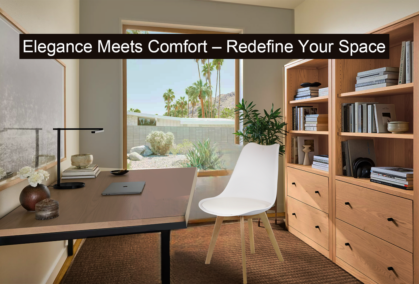 Meta Furniture Modern Dining Chair with Wood Legs