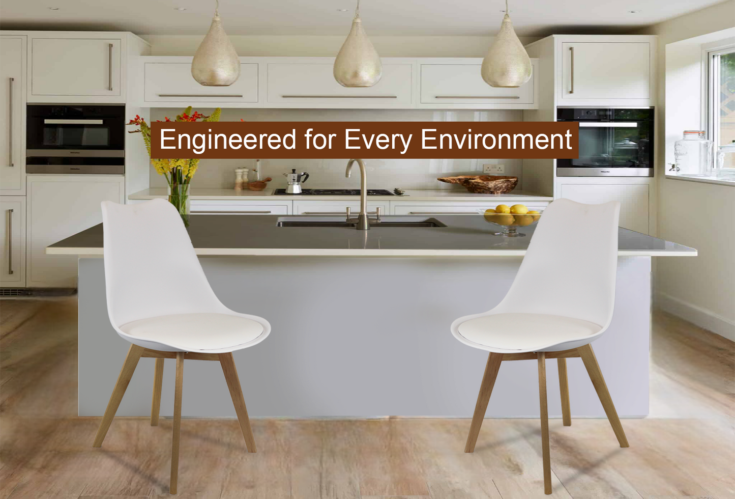 Meta Furniture Modern Dining Chair with Wood Legs