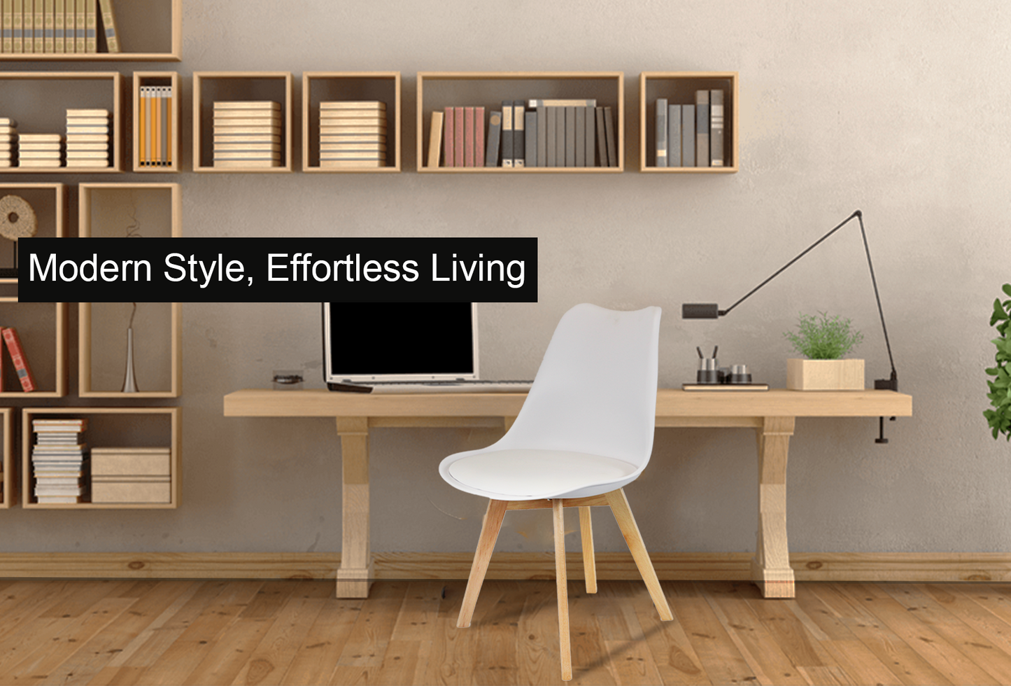 Meta Furniture Modern Dining Chair with Wood Legs