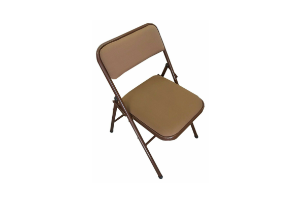 Fabric Folding Chair Turkish with brown fabric seat and backrest by Meta Furniture