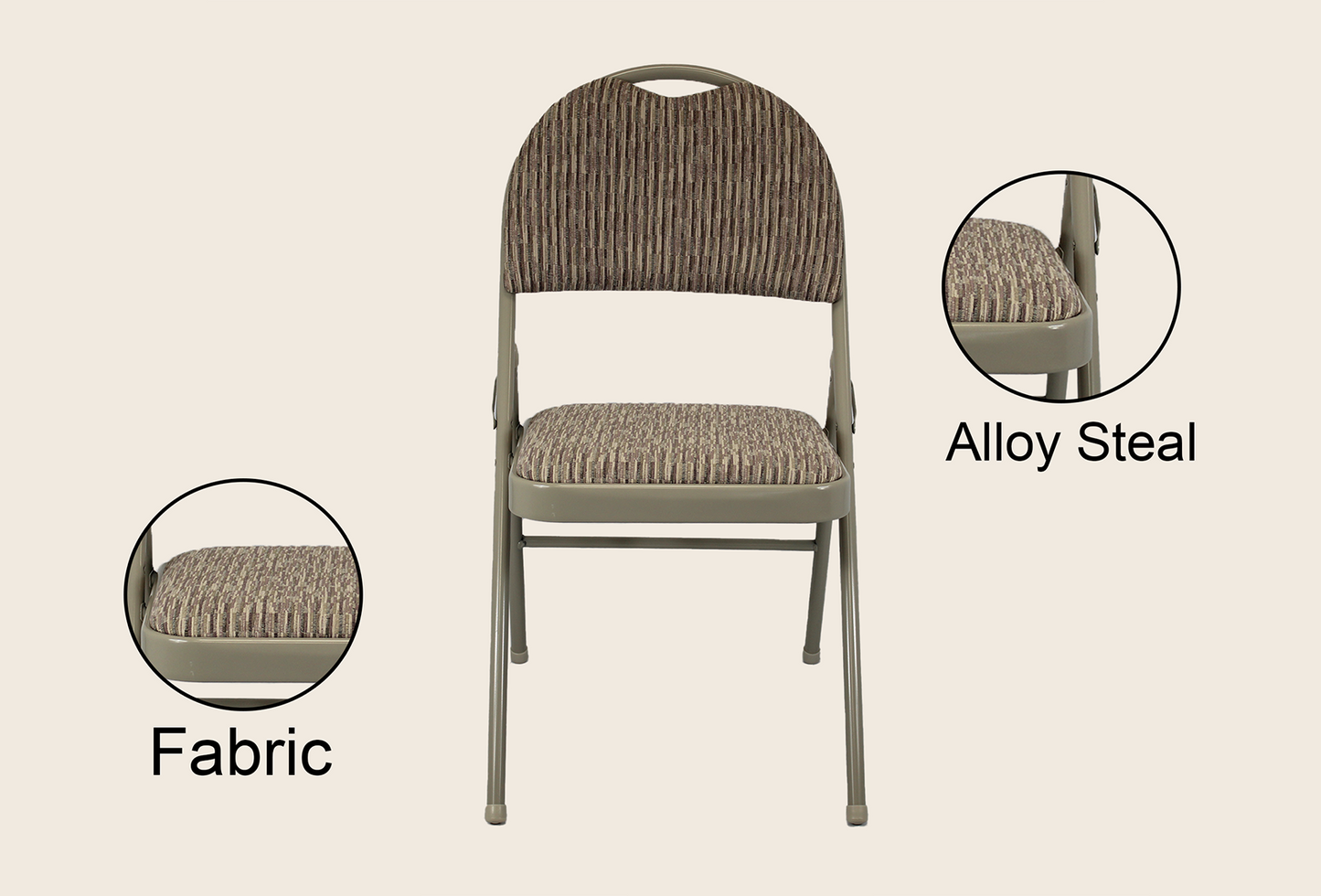 Meta Furniture Heavy Duty Folding Chair with Padded Seat & Backrest