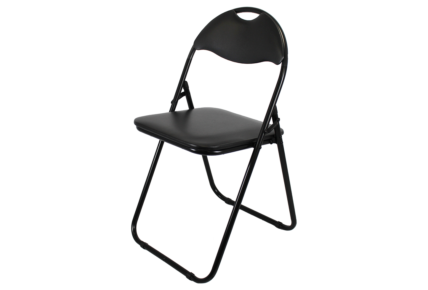 Faux leather Folding Chair - Black