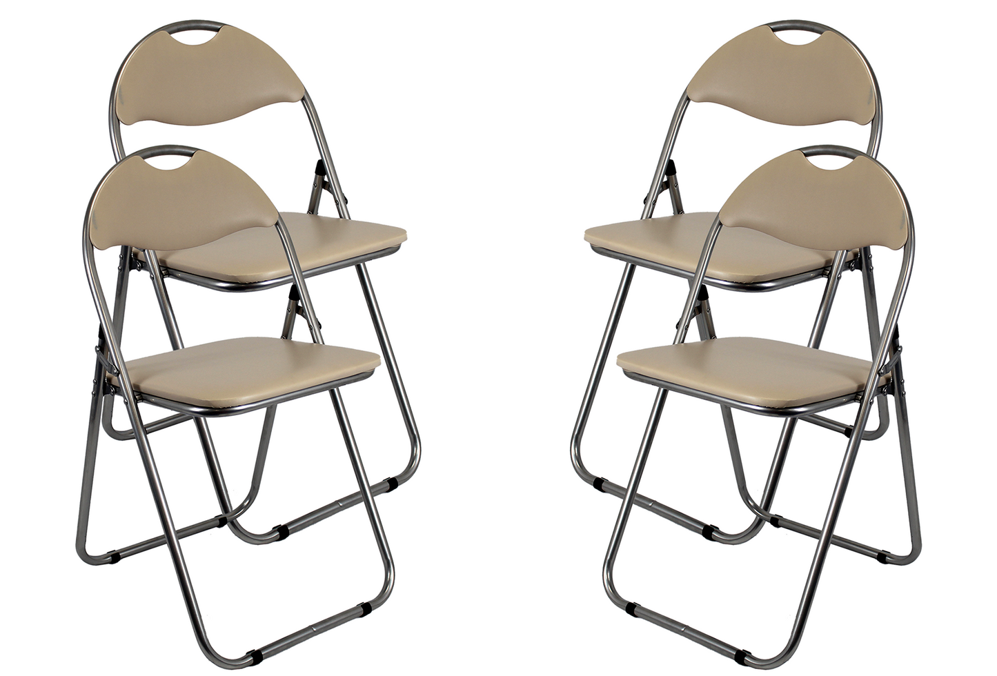 Faux leather Folding Chair - Cream pack of 4