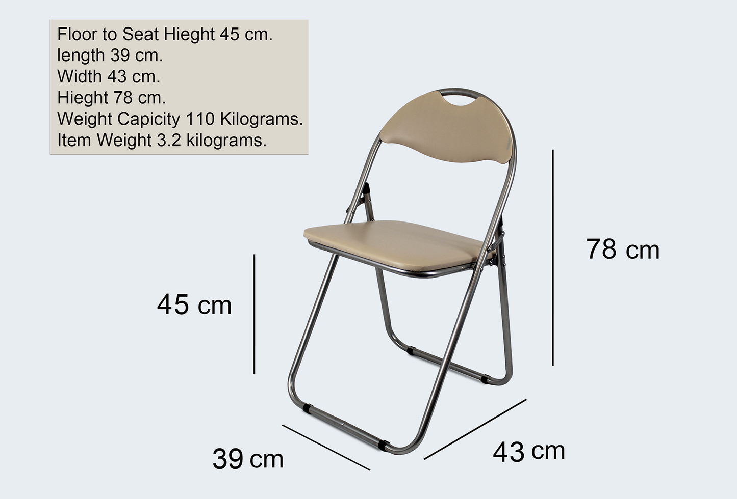 Faux leather Folding Chair - Creaminfo