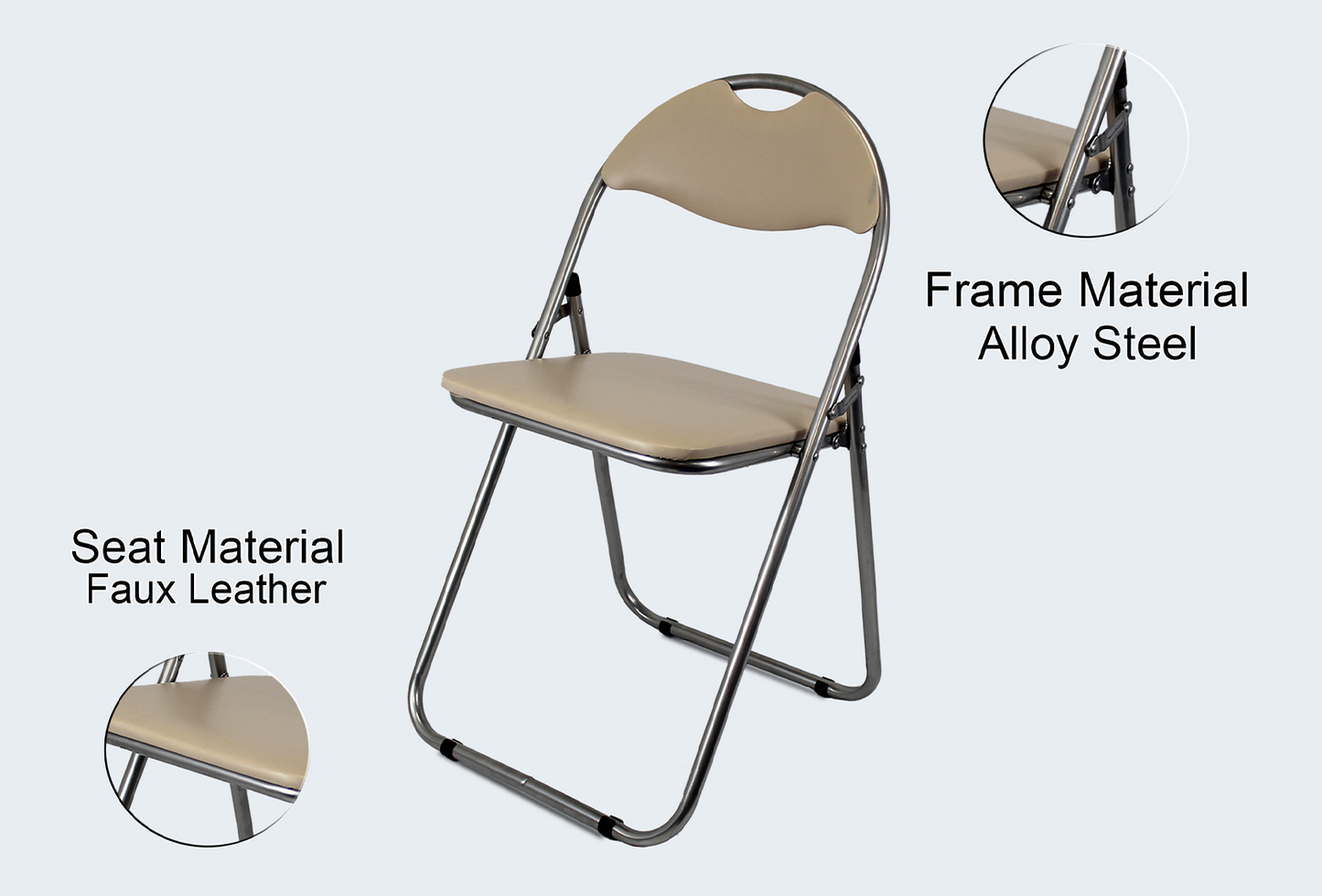 Faux leather Folding Chair - Creaminfo2