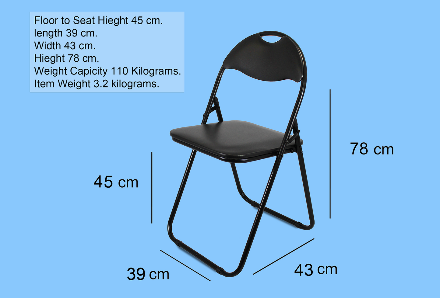 Faux leather Folding Chair - info