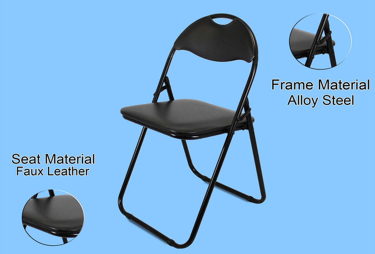Faux leather Folding Chair - info2