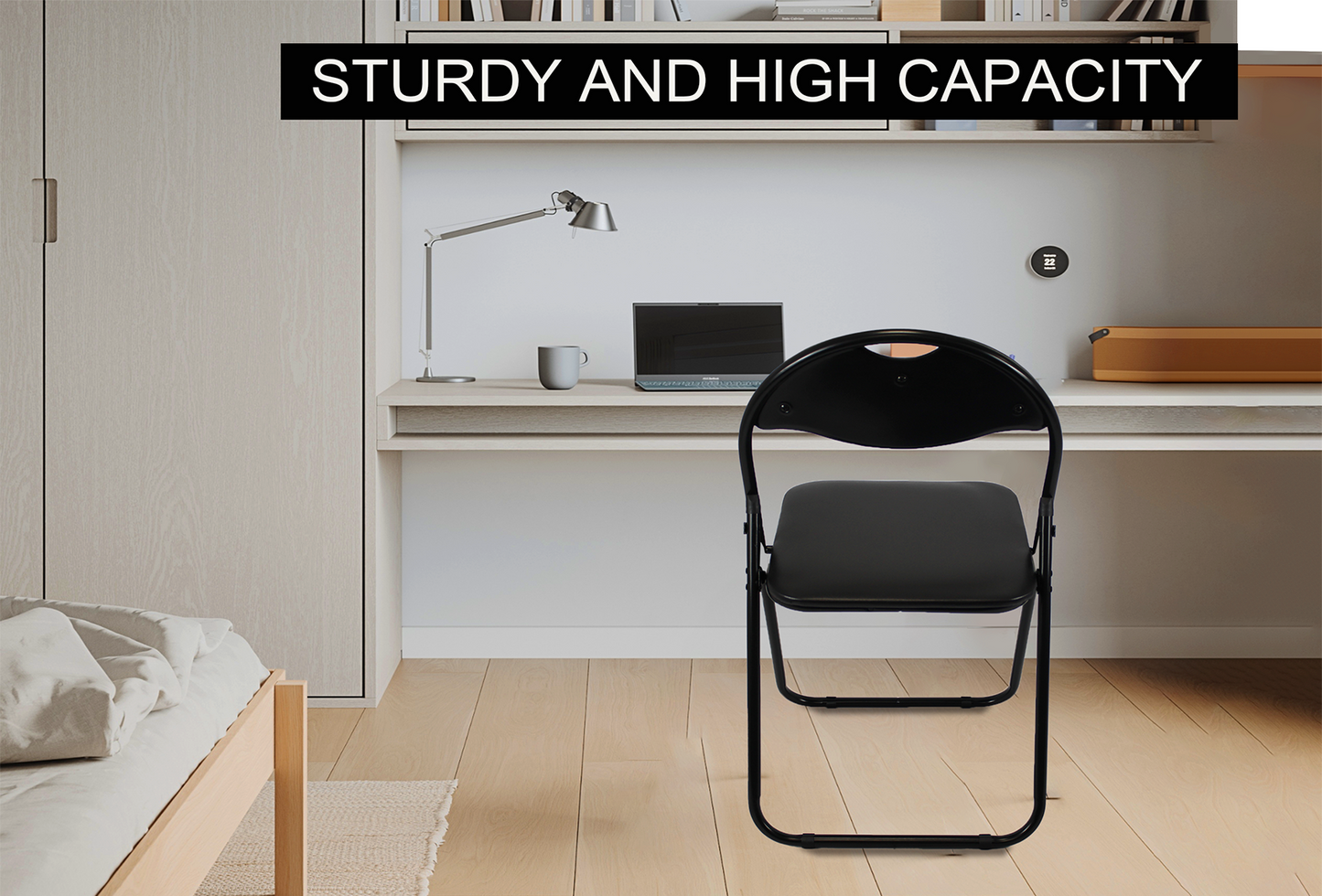 Faux leather Folding Chair - Blackhome