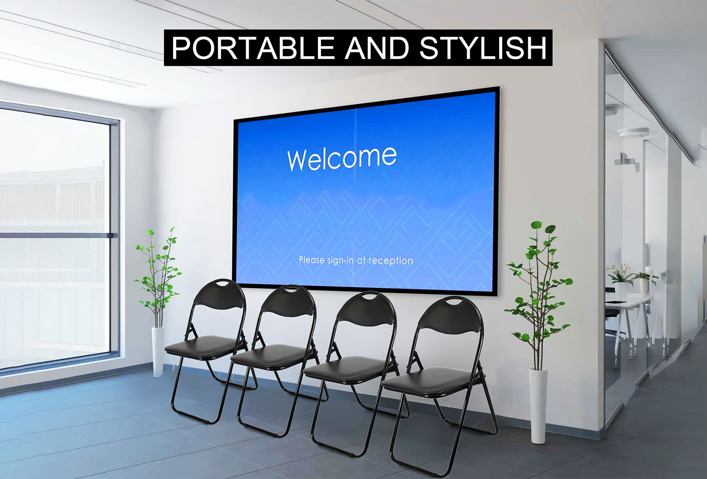 Faux leather Folding Chair - Blackoffice