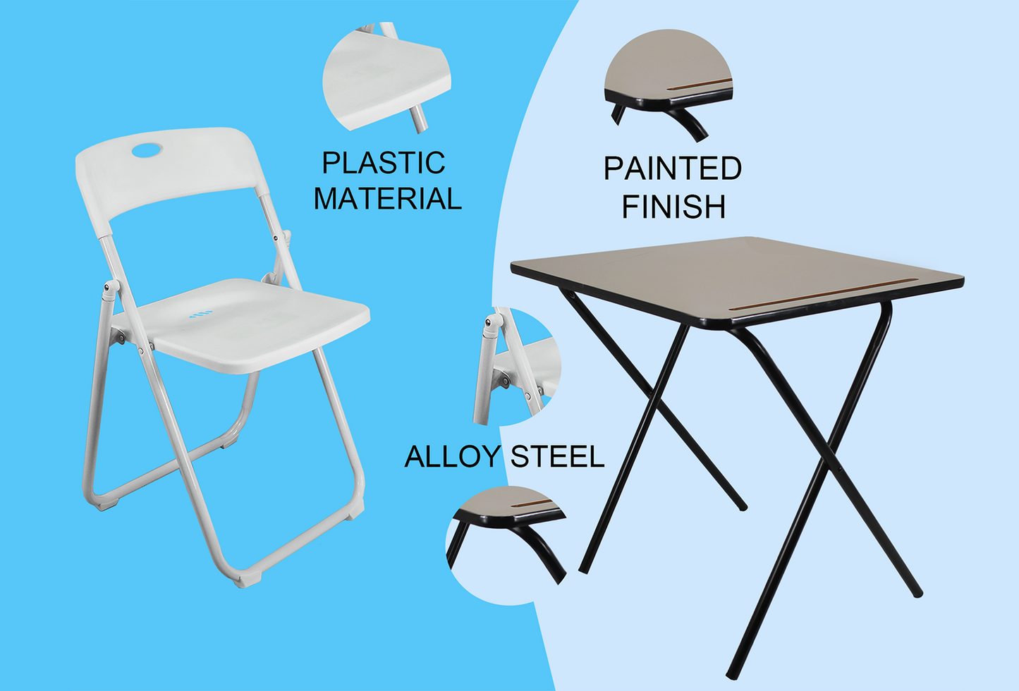 Meta Furniture Plastic Folding Chair & Exam Table Set