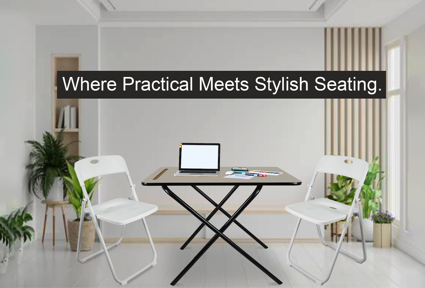 Meta Furniture Plastic Folding Chair & Exam Table Set