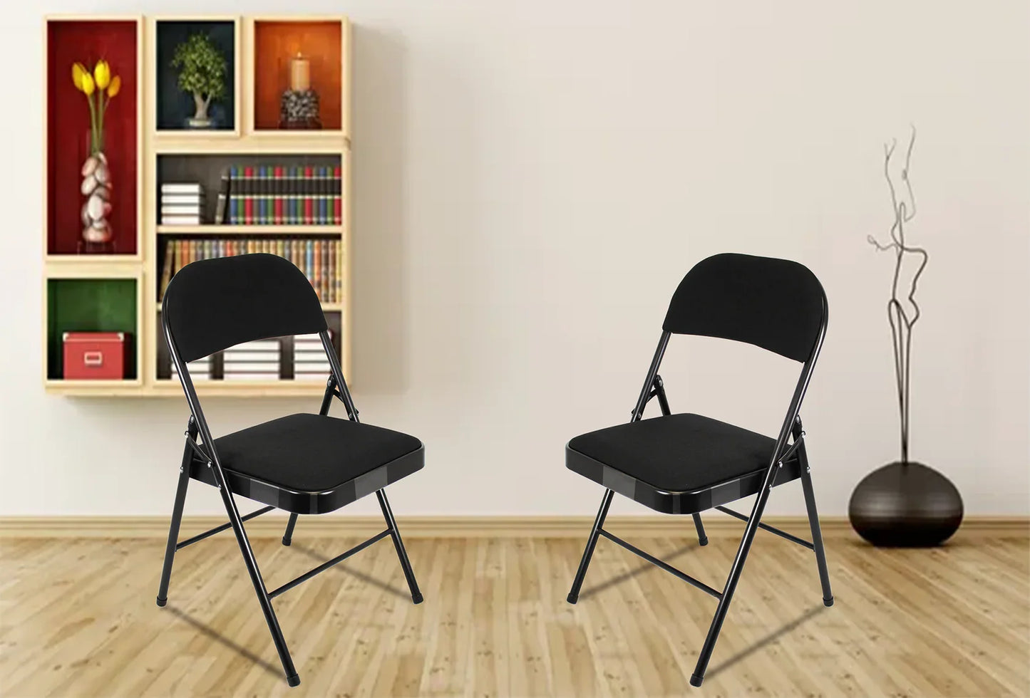 Meta Furniture Fabric Folding Chair with Comfort Cushion