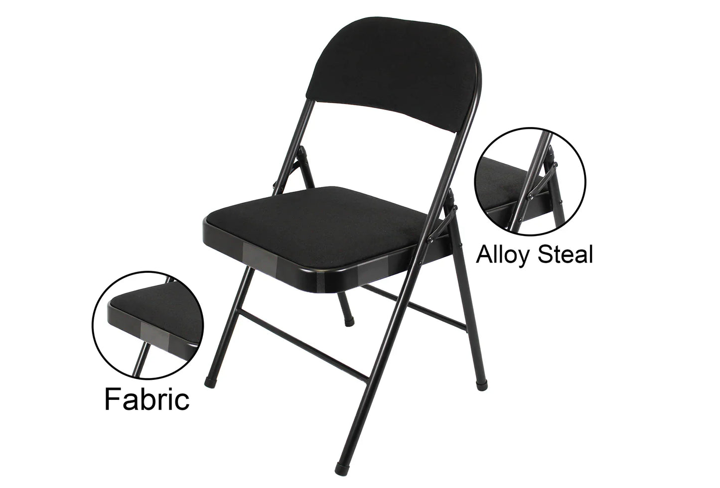 Meta Furniture Fabric Folding Chair with Comfort Cushion